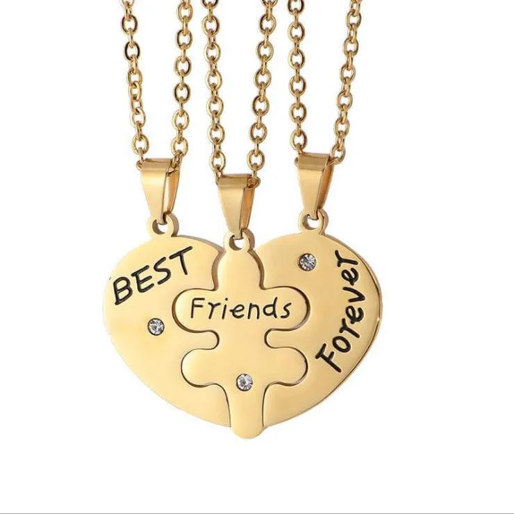 WorldnetGifts best friend necklaces for 3