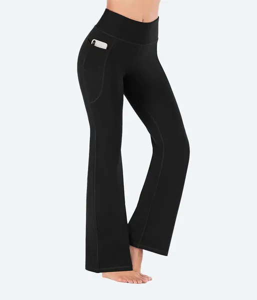 Heathyoga bootcut yoga pants with flared hem for yoga and lounge