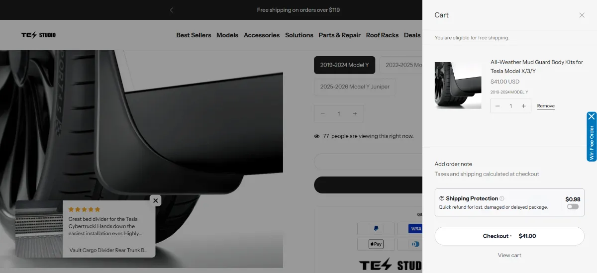 The Tesstudio cart