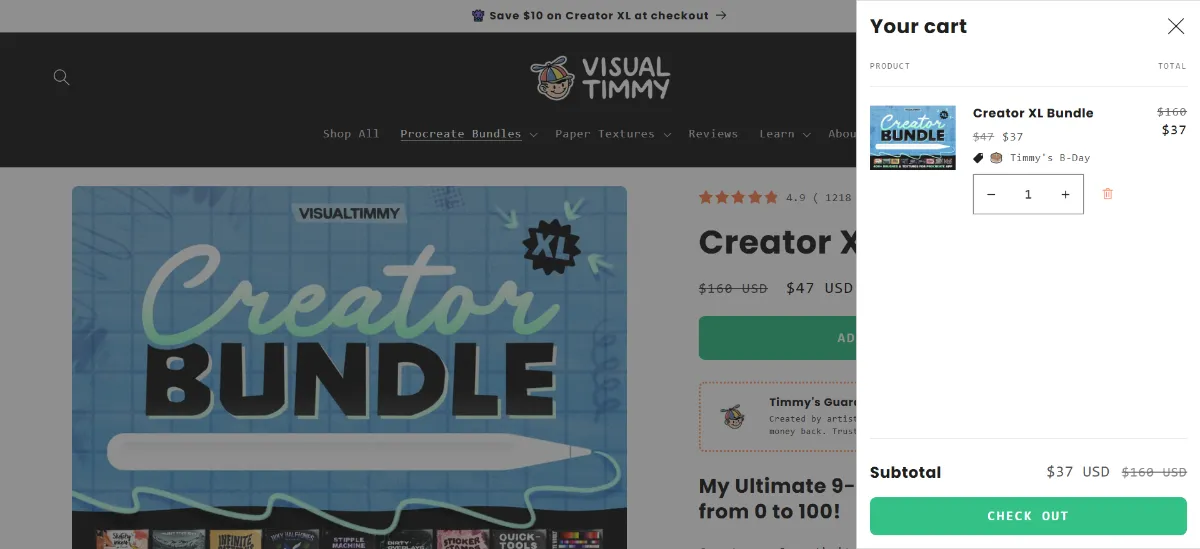 The VisualTimmy cart