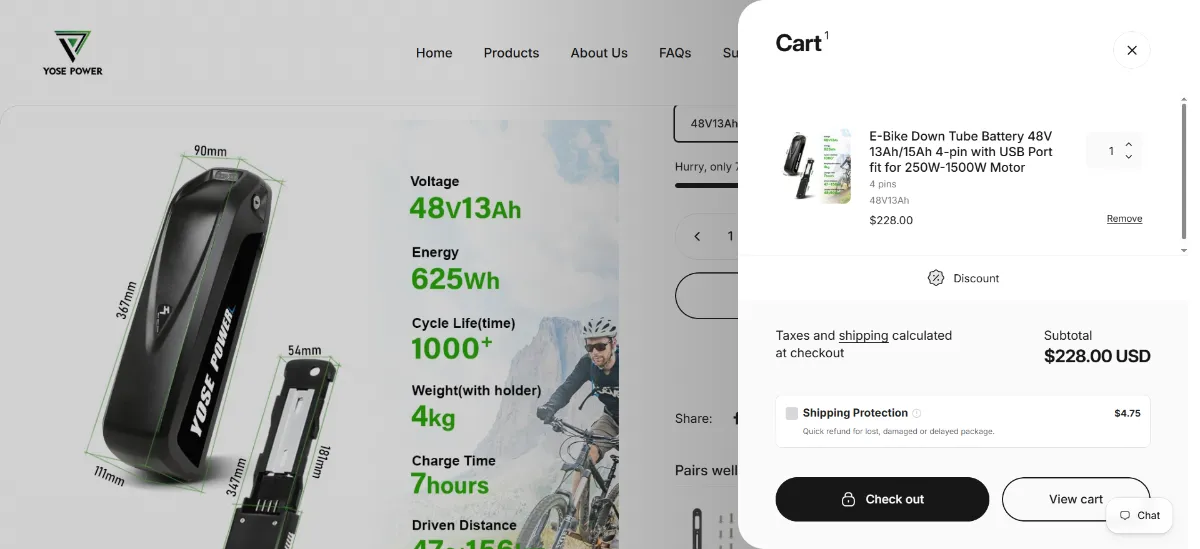 The YOSEPOWER SHOP cart