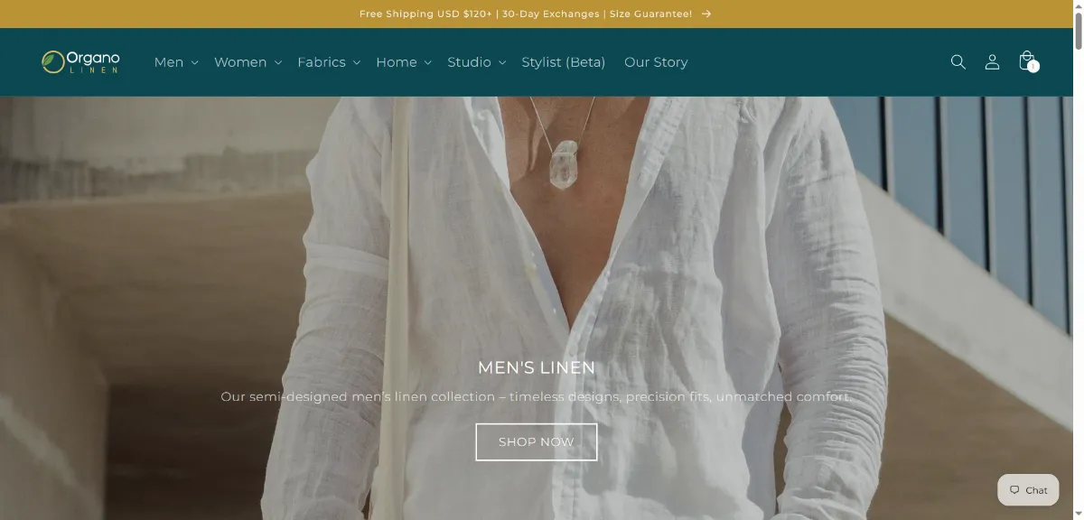 The OrganoLinen home page
