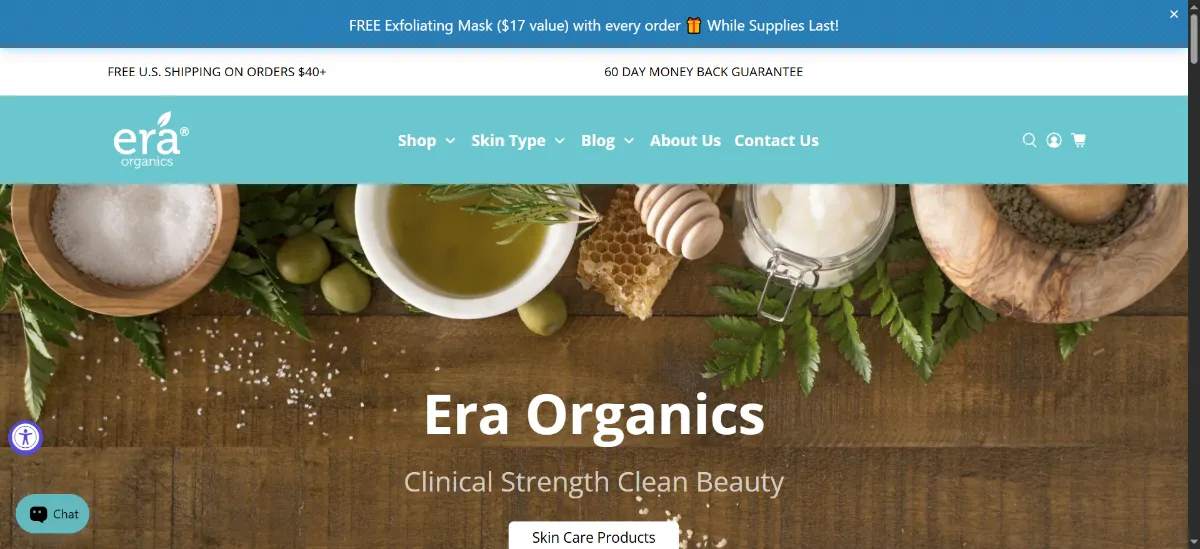 The Era Organics home page