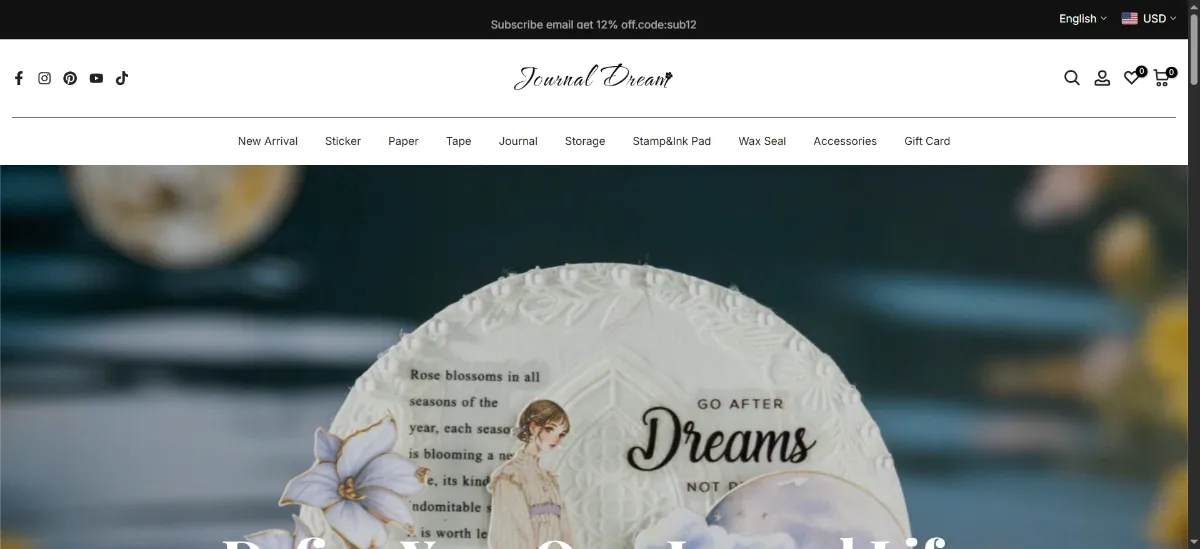 The Journaldream home page