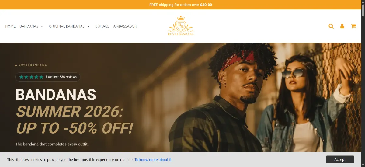 The RoyalBandana home page