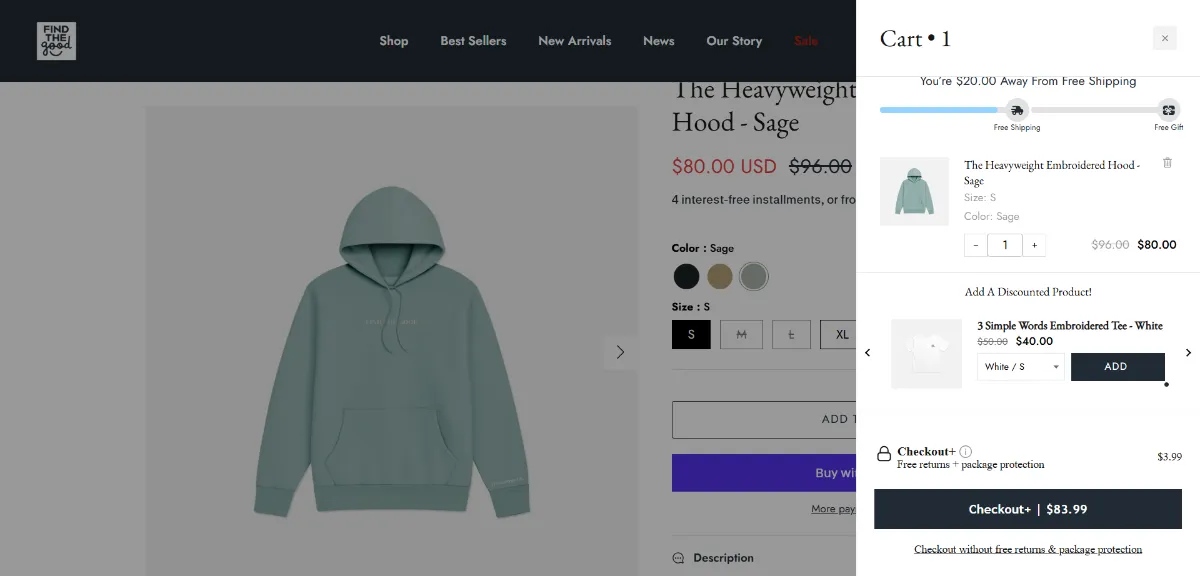 The Find The Good Brand cart