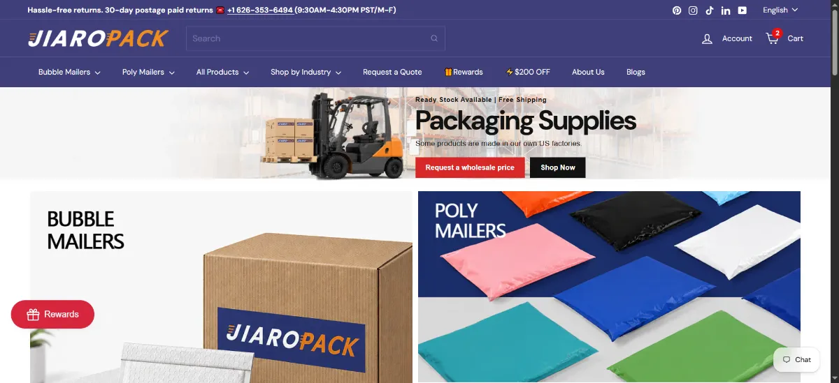 The JiaroPack home page