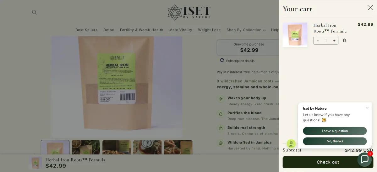 The Iset by Nature cart