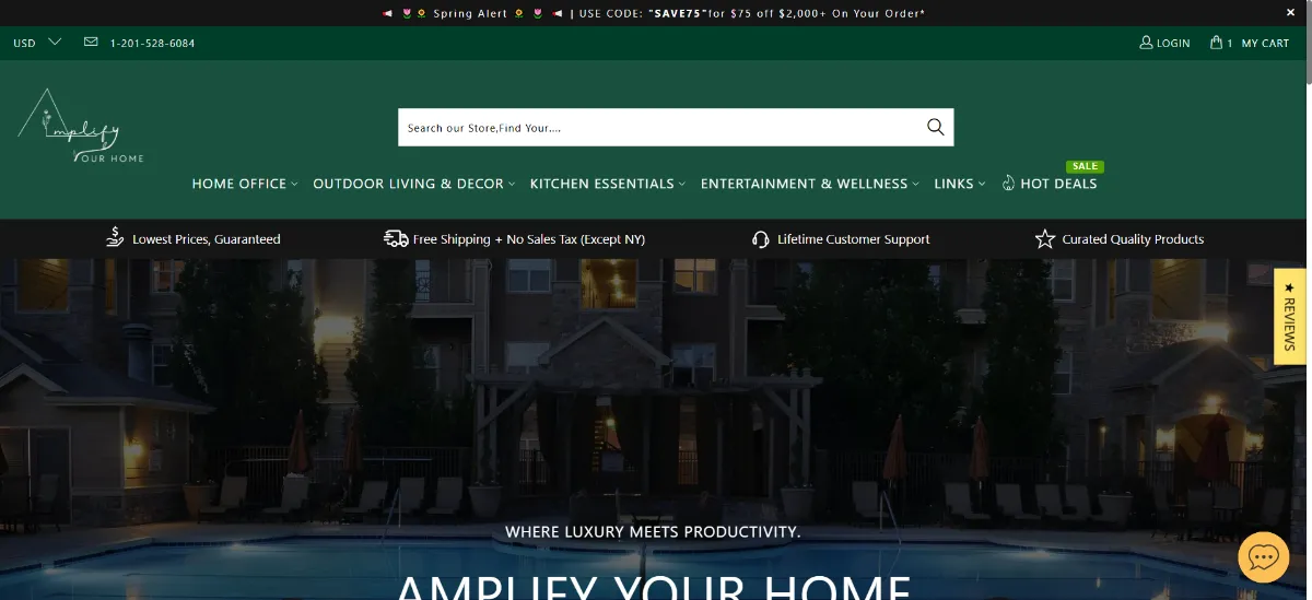 The Amplify Your Home home page
