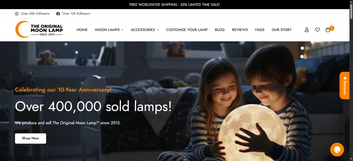 The The Original Moon Lamp home page
