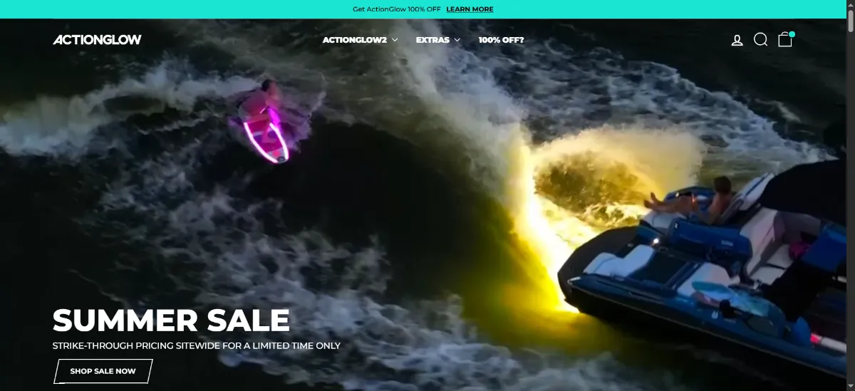 The ActionGlow home page