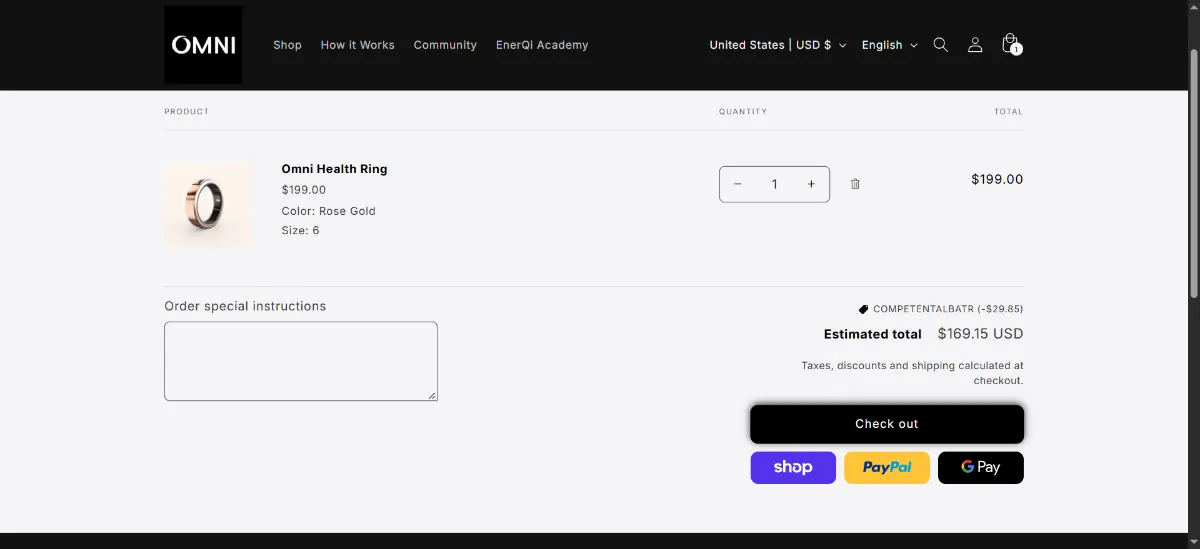 The Omni Health Ring cart