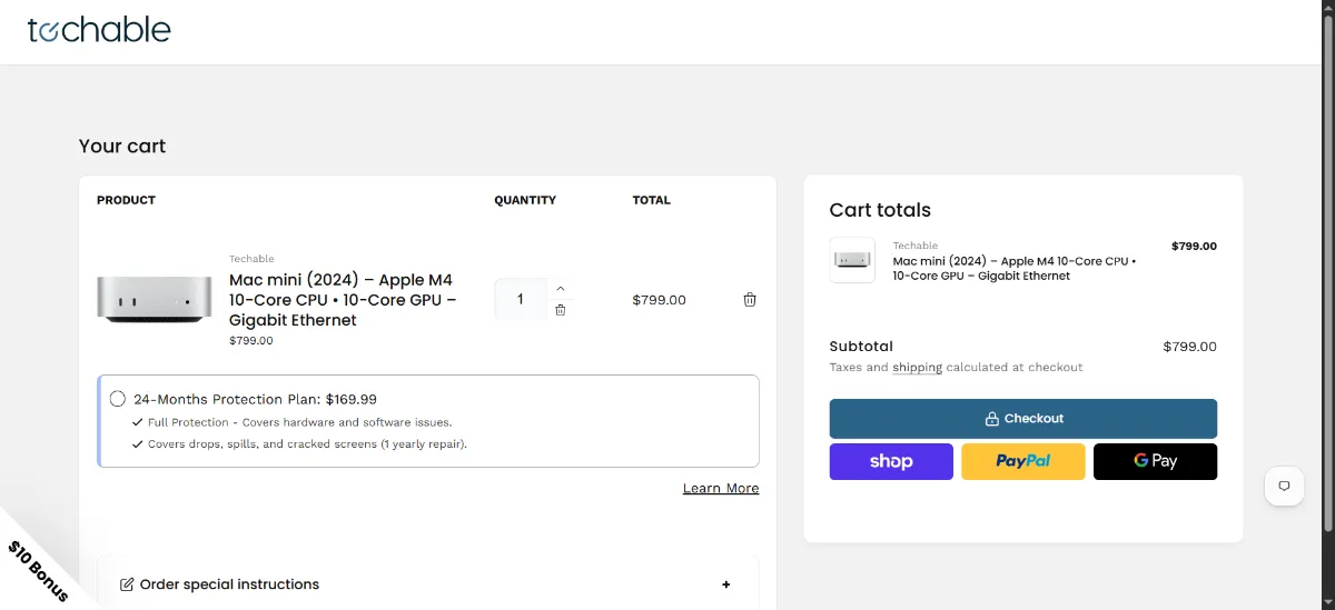 The Techable cart