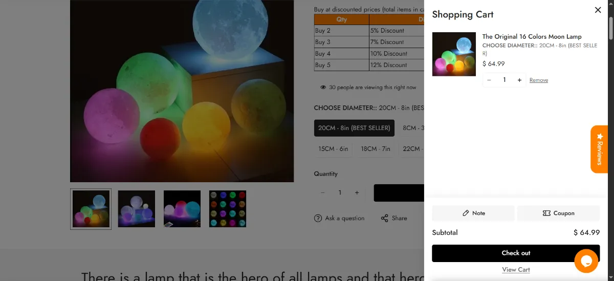 The The Original Moon Lamp cart