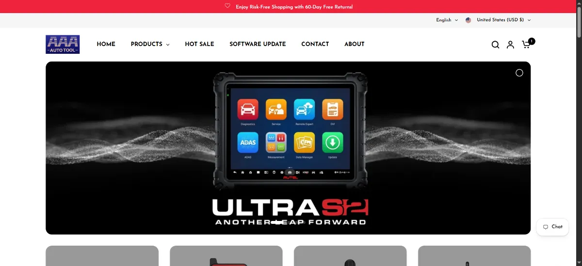 The AAA AUTO TOOL home page