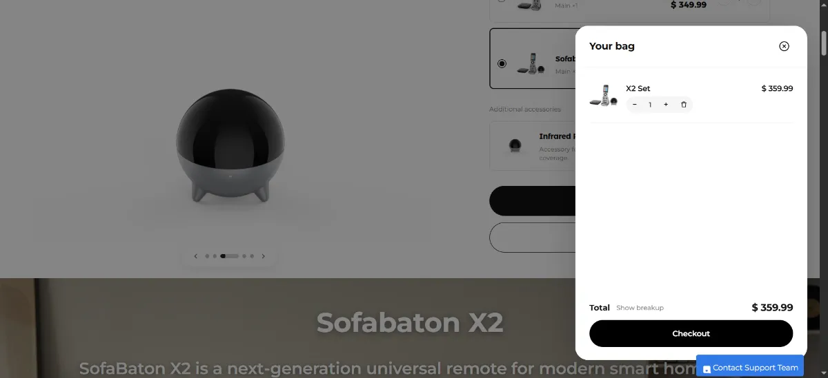 The Sofabaton Universal Remote cart