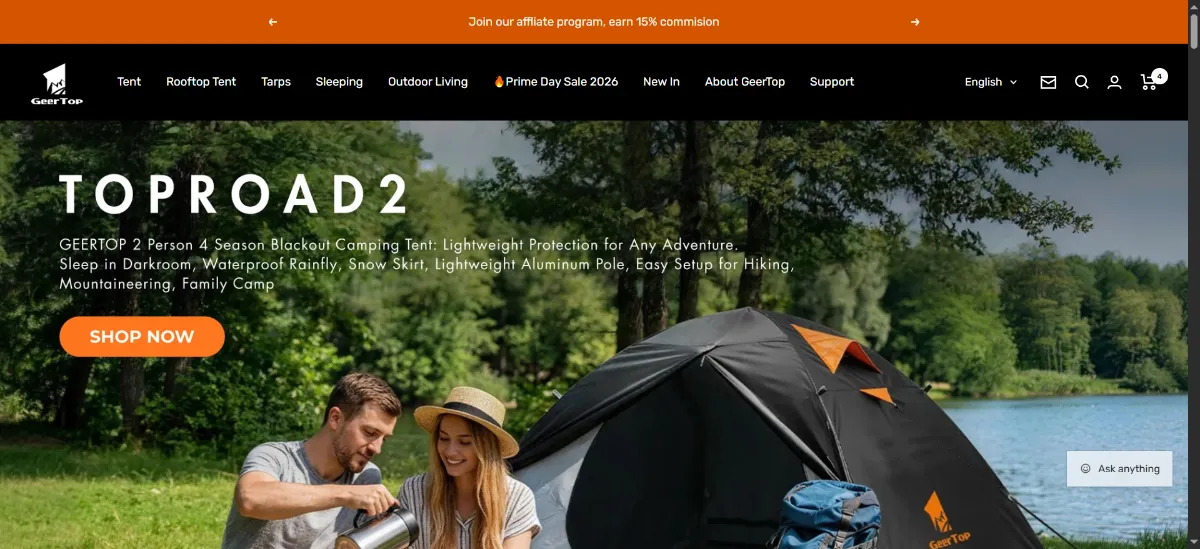 The GeerTop Outdoor home page