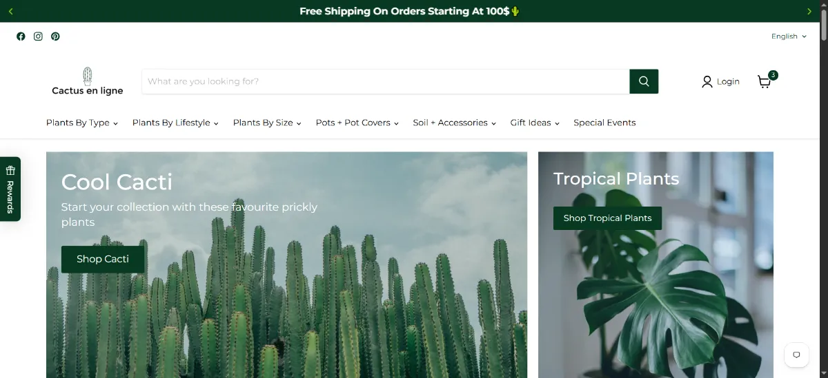 The Cactus en Ligne home page