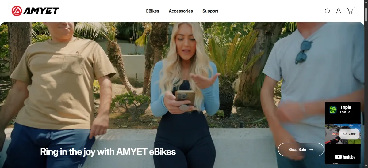 The AMYET eBikes home page