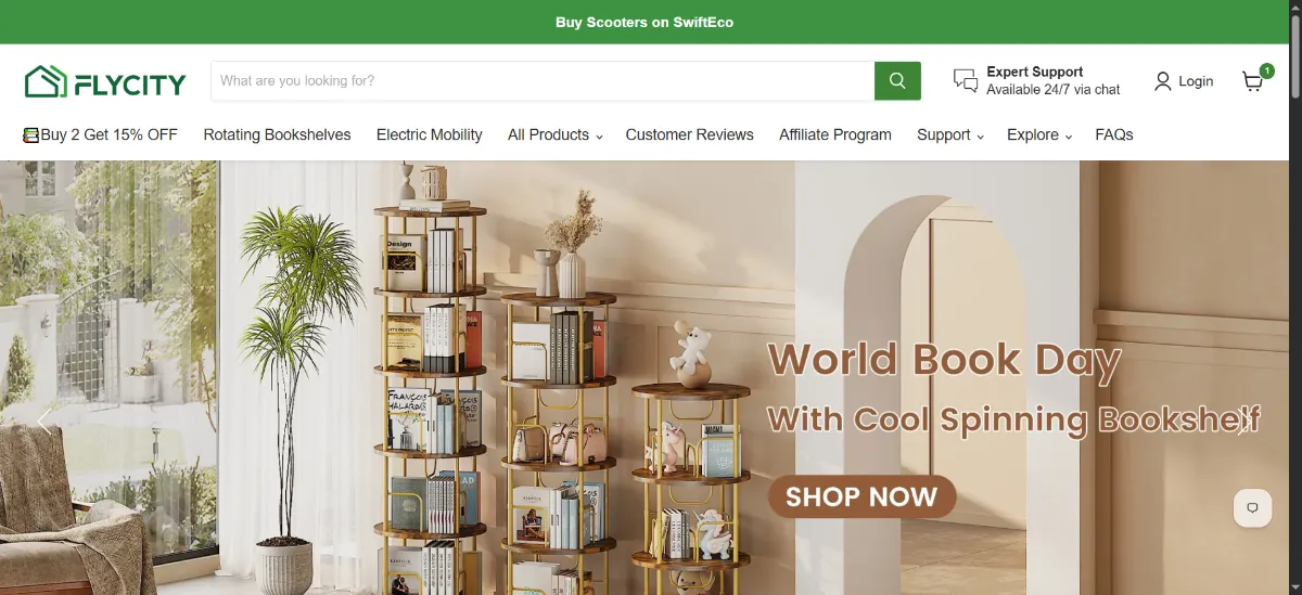 The Flycity home page