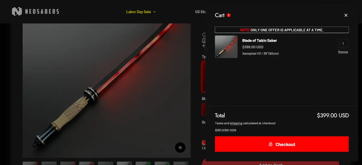The NEO Sabers cart