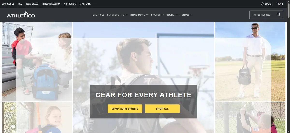 The Athletico home page