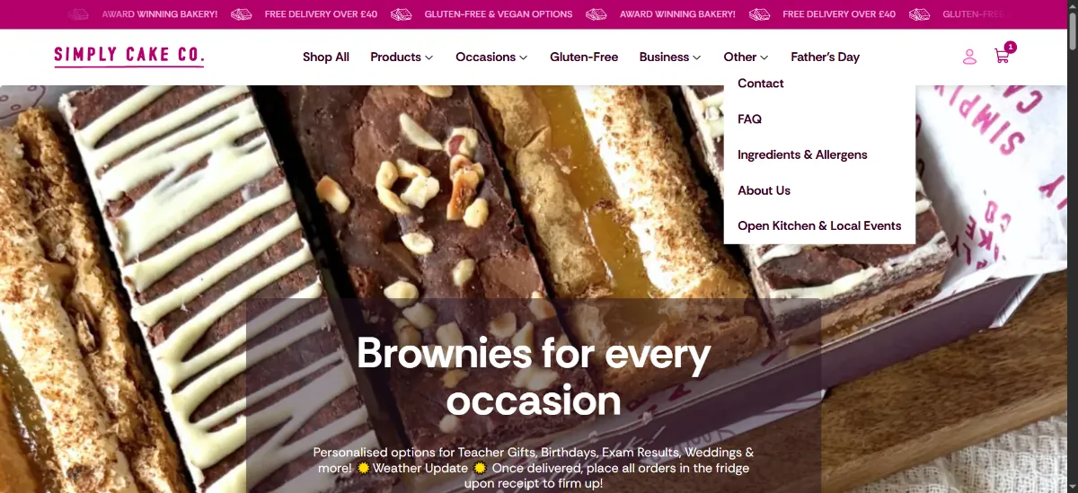 The Simply Cake Co home page