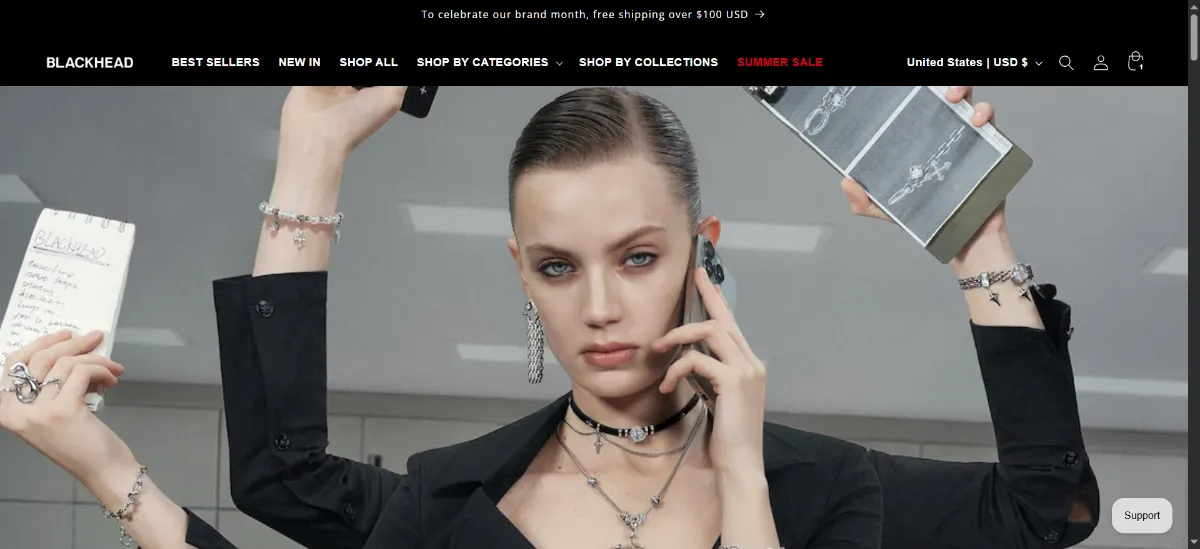 The Blackhead Shop home page