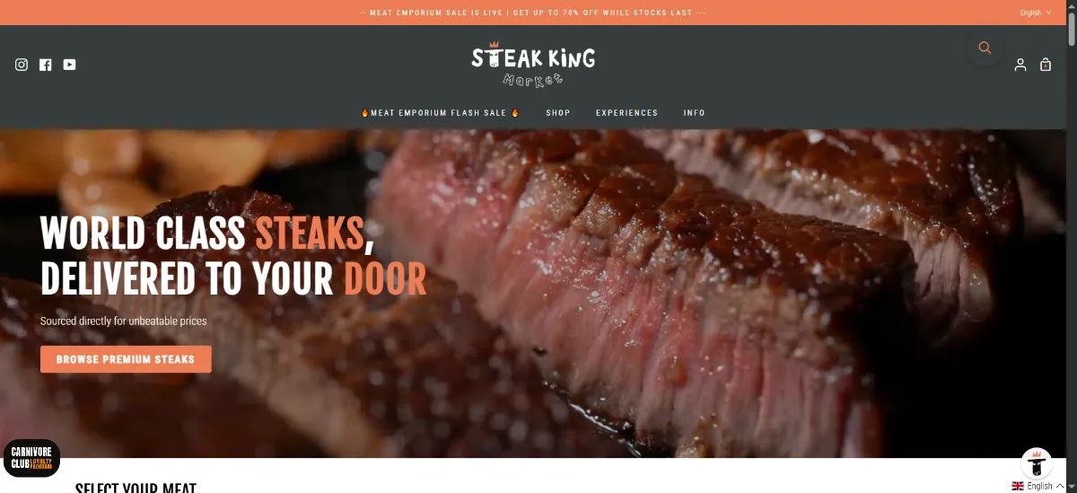 The Steak King home page