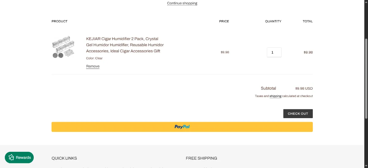 The XIFEI CIGAR ACCESSORIES cart