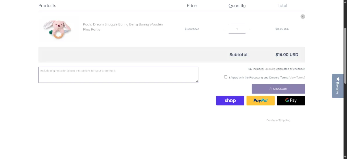 The Goo & Co cart