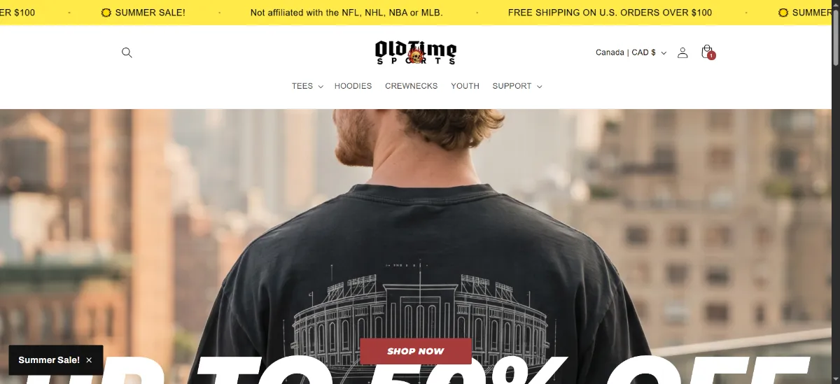 The Old Time Sports home page