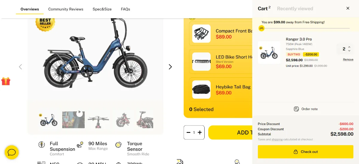 The Heybike cart