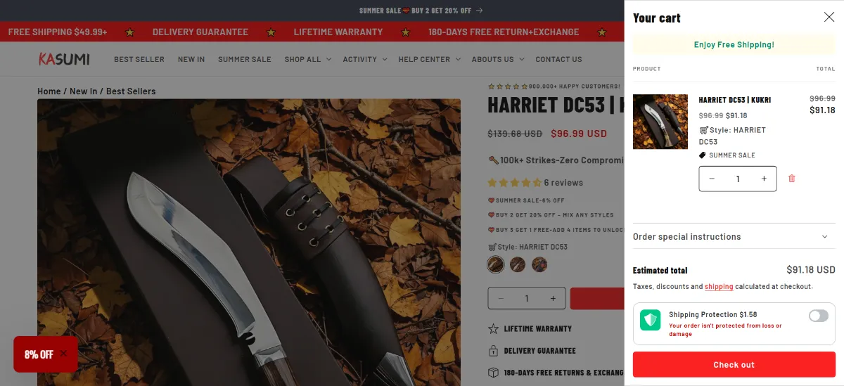 The Kasumi Knives cart