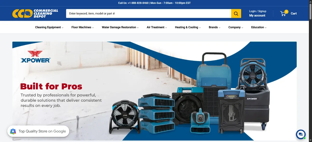 The Commercial Cleaning Depot home page