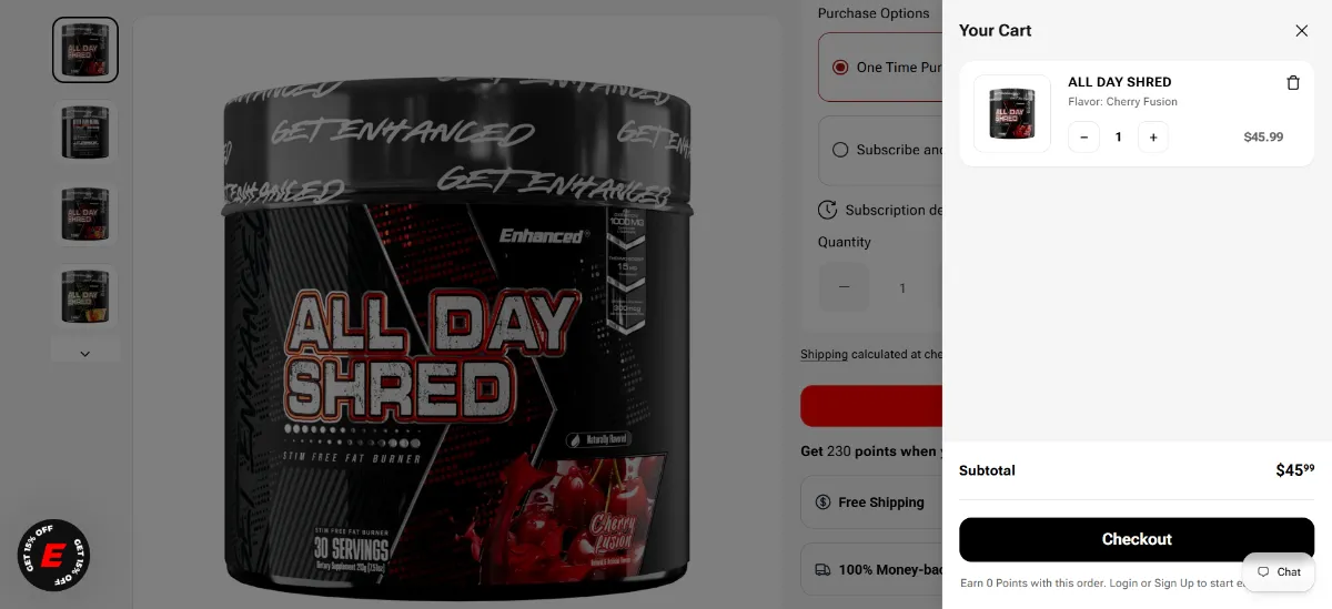 The Enhanced Labs cart