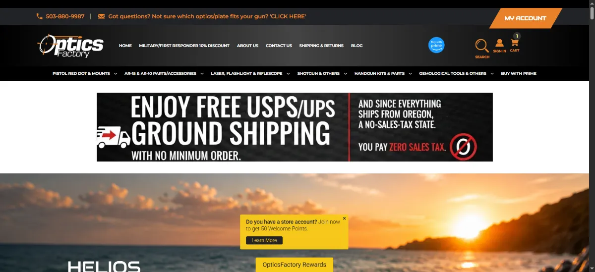 The Optics Factory home page