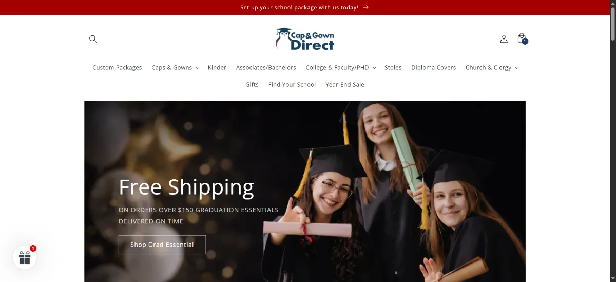 The Cap and Gown Direct home page
