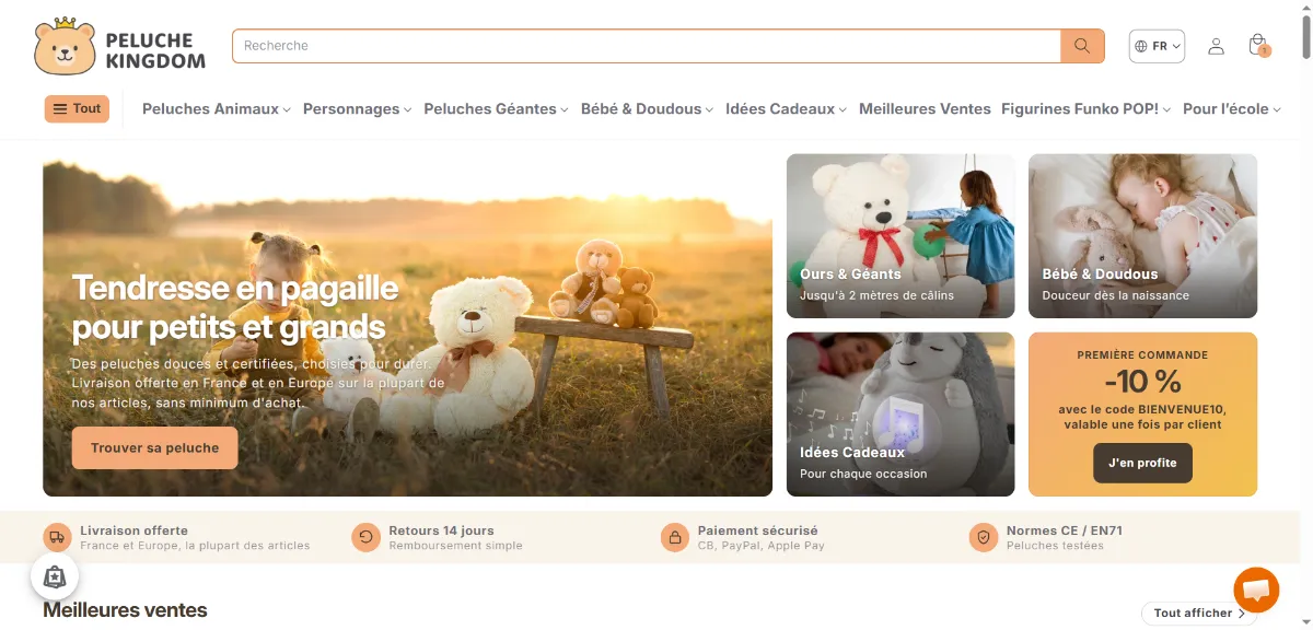 The Peluche Kingdom home page