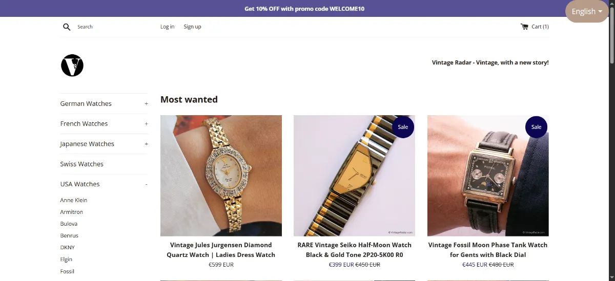 The Vintage Radar home page