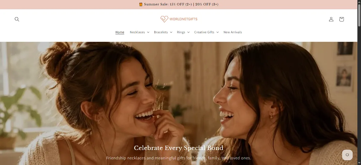 The WorldnetGifts home page