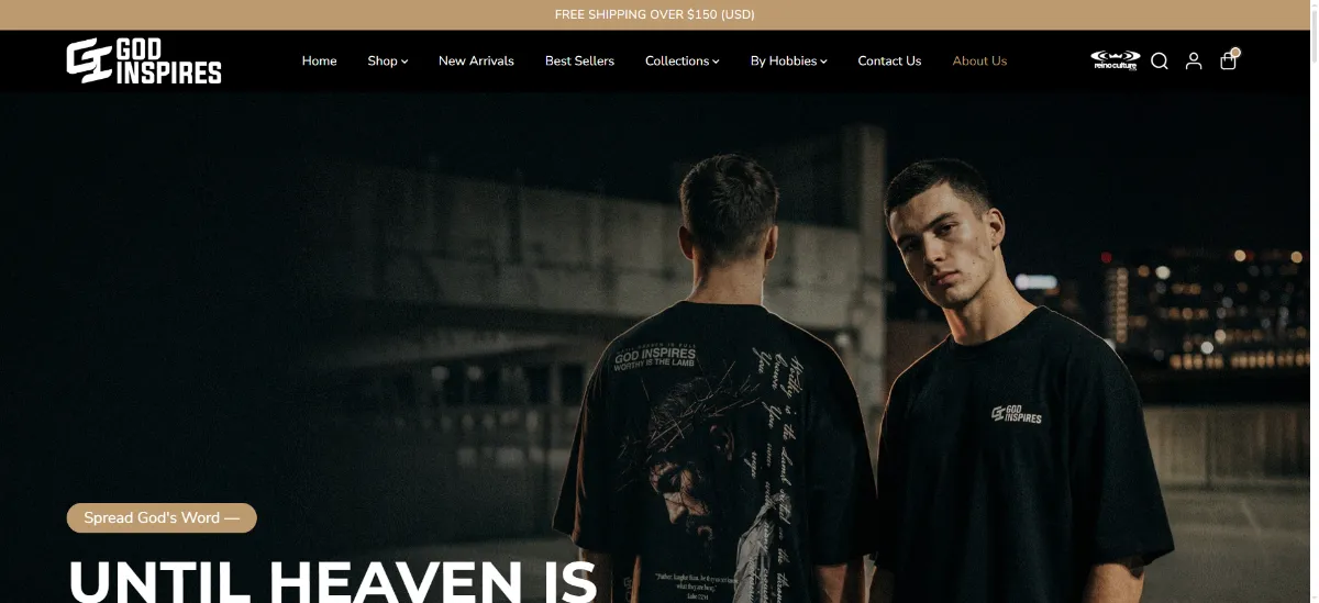 The God Inspires home page