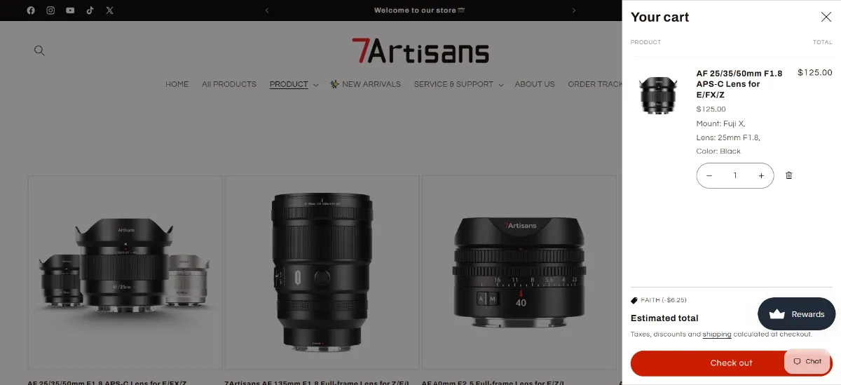 The 7Artisans cart
