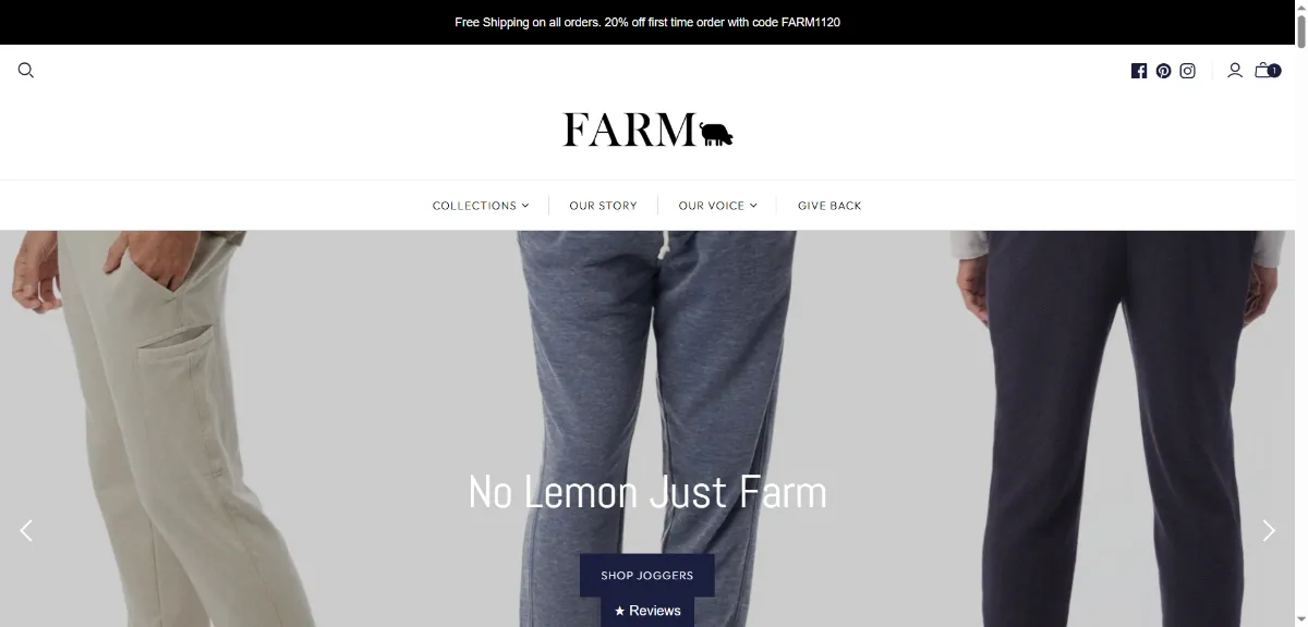 The Farm Brand home page