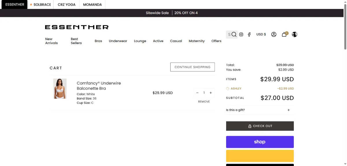 The Essenther Global cart