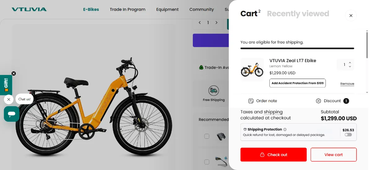 The Vtuvia Ebike cart