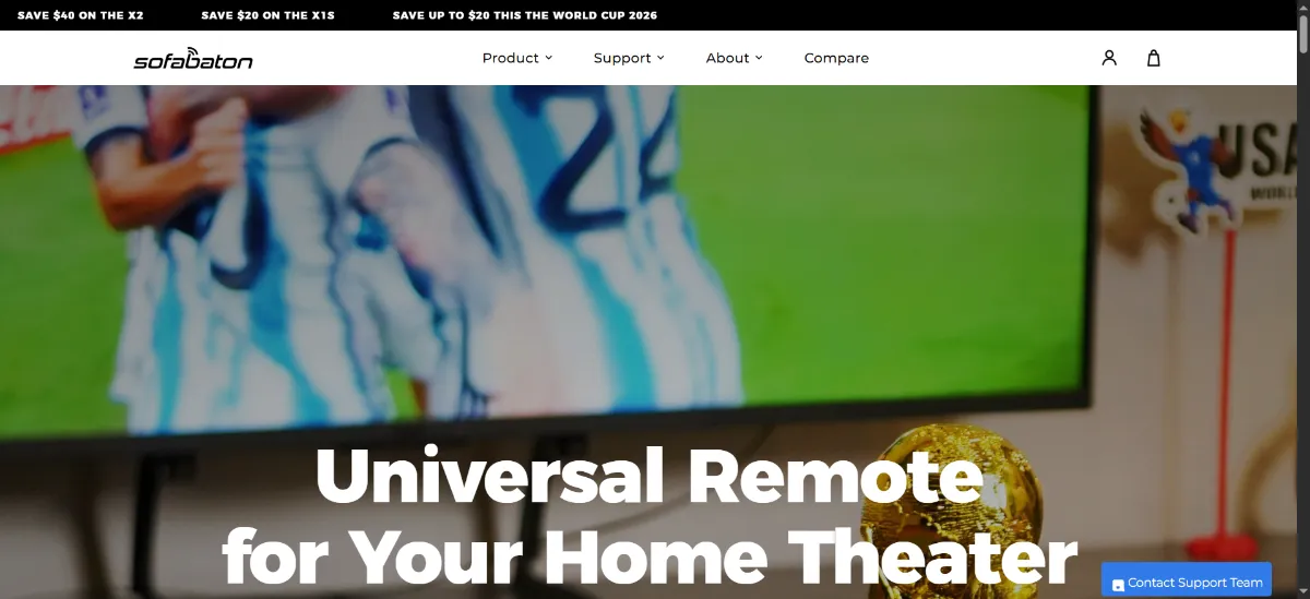 The Sofabaton Universal Remote home page