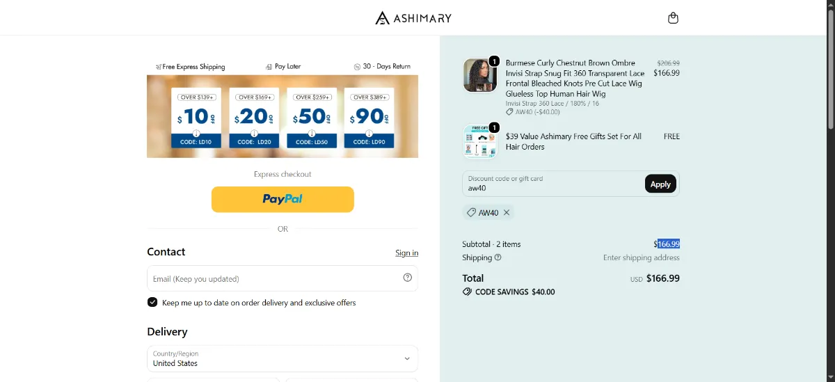The Ashimary Hair cart