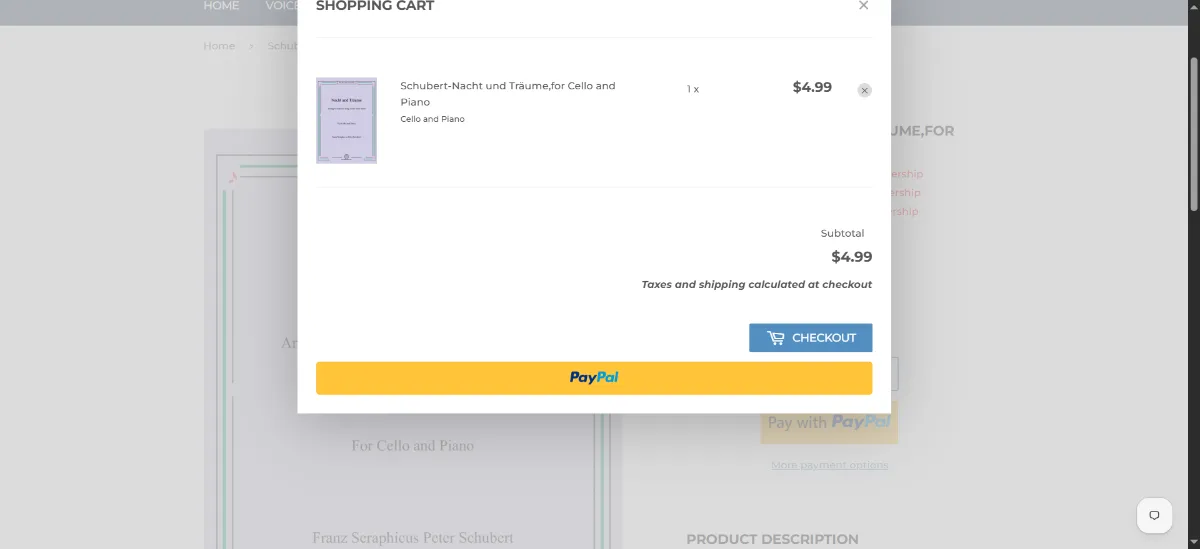 The Open Sheet Music cart