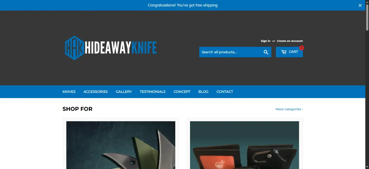 The Hideaway Knives home page